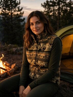 🍁NORTHERN ELEMENTS Vintage 1990s Nature Reversible Fleece Vest